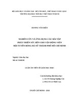 Nghiên cứu và ứng dụng các bài tập phát triển sức bền cho vđv đội tuyển bóng đá nữ thành phố hồ chí minh  