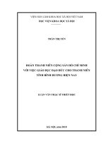 Đoàn Thanh niên Cộng sản Hồ Chí Minh với việc giáo dục đạo đức cho thanh niên tỉnh Bình Dương hiện nay (Luận văn thạc sĩ)