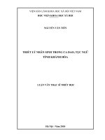 Triết lý nhân sinh trong ca dao, tục ngữ tỉnh Khánh Hòa (Luận văn thạc sĩ)