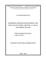 Phát triển công nghiệp hỗ trợ và tăng trưởng kinh tế việt nam trường hợp ngành điện tử ABSTRACT  20 11  vu thanh huyen 