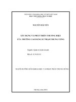Luận văn xây dựng và phát triển thương hiệu của trường cao đẳng sư phạm trung ương 