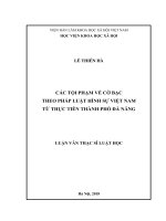 Các tội phạm về cờ bạc theo pháp luật hình sự việt nam từ thực tiễn thành phố đà nẵng