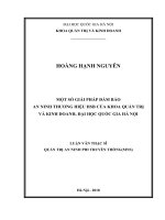 Một số giải pháp đảm bảo an ninh thương hiệu HSB của khoa quản trị và kinh doanh, đại học quốc gia hà nội 