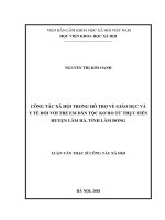 Luận văn công tác xã hội trong hỗ trợ về giáo dục và y tế đối với trẻ em dân tộc kơ ho từ thực tiễn huyện lâm hà, tỉnh lâm đồng 