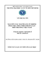 Nguyên tắc người gây ô nhiễm phải trả tiền theo pháp luật môi trường việt nam tóm tắt luận án