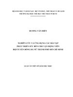 Nghiên cứu và ứng dụng các bài tập phát triển sức bền cho vđv đội tuyển bóng đá nữ thành phố hồ chí minh