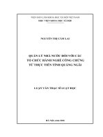 Quản lý nhà nước đối với các tổ chức hành nghề công chứng từ thực tiễn tỉnh quảng 