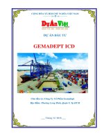 Thuyết minh dự án Cảng cạn GEMADEPT ICD  www.duanviet.com.vn 0918755356