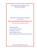 SKKN NÂNG CAO HIỆU QUẢ dạy học môn THỂ dục lớp 5 BẰNG VIỆC sử DỤNG âm NHẠC hỗ TRỢ