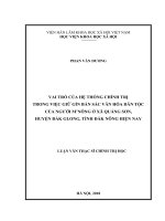 Vai trò của hệ thống chính trị trong việc giữ gìn bản sắc văn hóa dân tộc của người m’nông ở xã quảng sơn, huyện đắk glong, tỉnh đắk nông hiện nay 