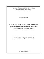 Quản lý nhà nước về quy hoạch tổng thể phát triển kinh tế   xã hội từ thực tế vùng đồng bằng sông hồng 
