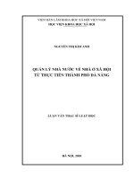 Quản lý nhà nước về nhà ở xã hội từ thực tiễn thành phố đà nẵng