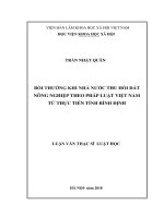 Bồi thường khi nhà nước thu hồi đất nông nghiệp theo pháp luật việt nam từ thực tiễn tỉnh bình định