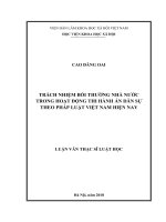 Trách nhiệm bồi thường nhà nước trong hoạt động thi hành án dân sự theo pháp luật việt nam hiện nay 