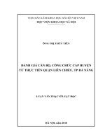 Đánh giá cán bộ, công chức cấp huyện từ thực tiễn quận liên chiểu, TP đà nẵng