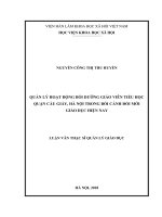 Quản lý hoạt động bồi dưỡng giáo viên tiểu học quận cầu giấy, hà nội trong bối cảnh đổi mới giáo dục hiện nay 