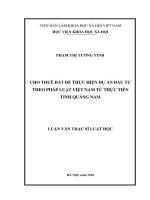 Cho thuê đất để thực hiện dự án đầu tư theo pháp luật việt nam từ thực tiễn tỉnh quảng nam