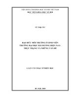Đạo đức môi trường ở sinh viên trường đại học hải dương hiện nay thực trạng và những vấn đề 