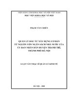 Quản lý đầu tư xây dựng cơ bản từ nguồn vốn ngân sách nhà nước của ủy ban nhân dân huyện thanh trì, thành phố hà nội 