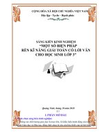 SKKN một số biện pháp rèn kĩ năng giải toán có lời văn cho học sinh lớp 3