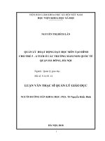 Quản lý hoạt động dạy học môn tạo hình cho trẻ 5 – 6 tuổi ở các trường mầm non quốc tế, quận hà đông, hà nội 