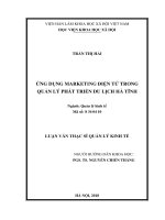 Ứng dụng marketing điện tử trong quản lý phát triển du lịch hà tĩnh 