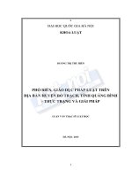 Công tác phổ biến, giáo dục pháp luật trên địa bàn huyện bố trạch, tỉnh quảng bình   thực trạng và giải pháp 