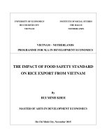 The impact of food safety standards on rice exports from vietnam 