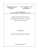 The influence of institutional quality of firm size and number of non state firm at province level in vietnam 