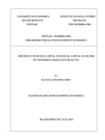 The impact of human capital and social capital on income of university graduate in ho chi minh city 