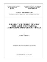 The direct and indirect impact of child labor on educational achievement evidence from vietnam 