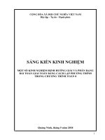 SKKN một số KINH NGHIỆM ĐỊNH HƯỚNG GIẢI và PHÂN DẠNG bài TOÁN GIẢI TOÁN BẰNG CÁCH lập PHƯƠNG TRÌNH TRONG CHƯƠNG TRÌNH TOÁN 8