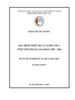 Đặc điểm nhiệt độ và lượng mưa tỉnh ninh thuận giai đoạn 2007 – 2016 