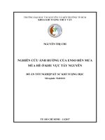 Nghiên cứu ảnh hưởng của ENSO đến mưa mùa hè ở khu vực tây nguyên 