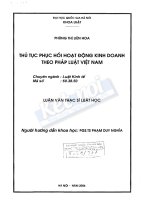 Thủ tục phục hồi hoạt động kinh doanh theo pháp luật việt nam  