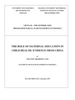 The role of maternal education in child health evidence from china​ 