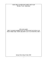 SKKN một vài KINH NGHIỆM GIẢI các DẠNG bài tập NÂNG CAO PHẦN NHIỆT học TRONG bộ môn vật lý 8 ở TRƯỜNG THCS