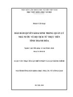 Bảo đảm quyền khai sinh trong quản lý nhà nước về hộ tịch từ thực tiễn tỉnh Thanh Hóa