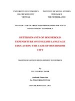 Determinants of households expenditure on english language education the case of ho chi minh city 