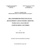 Relationship between financial development and economic growth panel data analysis of 22 developing countries 