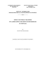 Effect of public transfer on labor supply decision of households in vietnam 