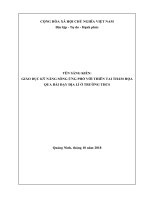 SKKN GIÁO dục kỹ NĂNG SỐNG ỨNG PHÓ với THIÊN TAI THẢM họa QUA bài dạy địa lí ở TRƯỜNG THCS