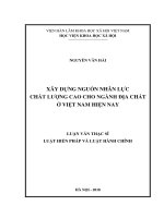Xây dựng nguồn nhân lực chất lượng cao cho ngành địa chất ở Việt Nam hiện nay