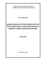 Shadow economy in the relationship with FDI, institutional quality, and income inequality empirical evidence from asian countries 