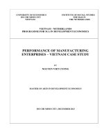 Performance of manufacturing enterprises – vietnam case study 