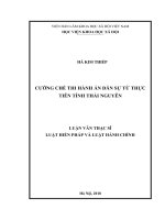Cưỡng chế thi hành án dân sự từ thực tiễn tỉnh thái nguyên