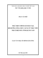 Thực hiện chính sách đào tạo, Bồi dưỡng công chức cấp xã từ thực tiễn tại thị xã Điện Bàn, tỉnh Quảng Nam (Luận văn thạc sĩ)