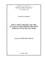 Tối ưu hóa chế độ việc của quạt gió chính mỏ than hầm lò vùng quảng ninh 