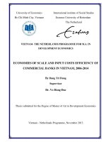 Economies of scale and input costs efficiency of commercial banks in vietnam, 2006 2014 