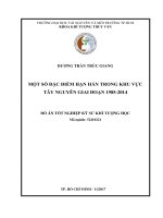 Một số đặc điểm hạn hán trong khu vực tây nguyên giai đoạn 1985  2014 